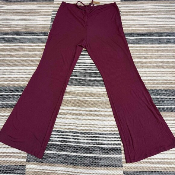 SKIMS Other - Skims Women's Wide-Leg Lounge Pants Drawstring Stretch Comfortable Oxblood Sz 4X